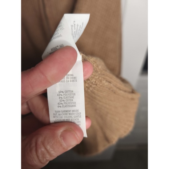 Aerie Cozy Up Waffle Quarter Zip Sweater Oversized Mock neck Top Woman's Size M - Picture 10 of 13